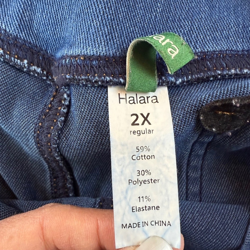 Halara Women's‎ Jeans Flare Size 2X High Rise Dark Wash - Picture 3 of 9